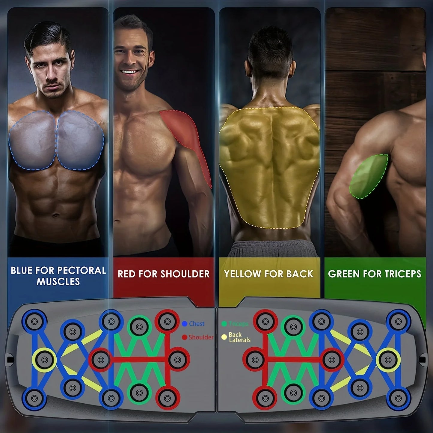 Multifunctional Folding Push-Up Board for Home and Gym Workouts - Enhance Chest Strength and Overall Fitness