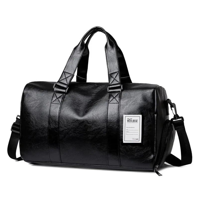 Leather Gym Bag for Men - Sports, Training, Fitness, Yoga, and Travel Shoulder Luggage