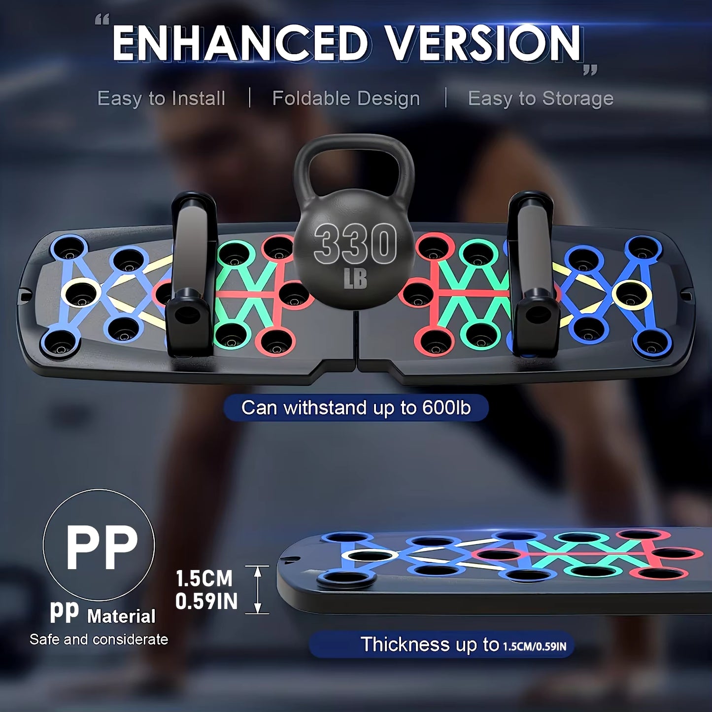 Multifunctional Folding Push-Up Board for Home and Gym Workouts - Enhance Chest Strength and Overall Fitness