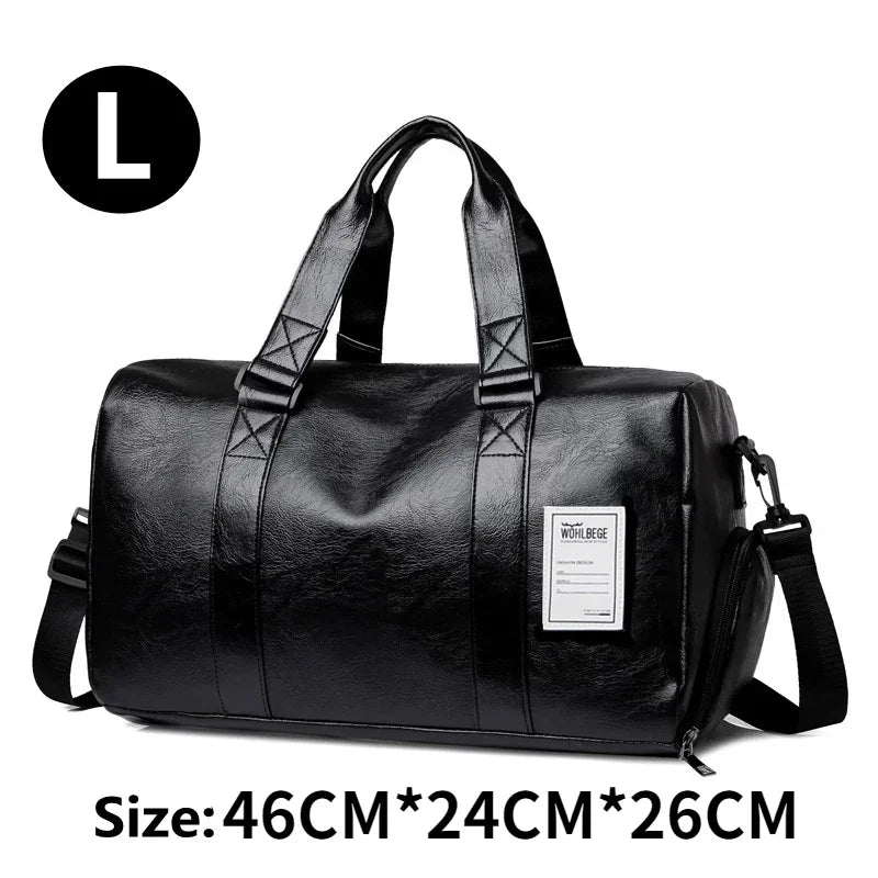 Leather Gym Bag for Men - Sports, Training, Fitness, Yoga, and Travel Shoulder Luggage