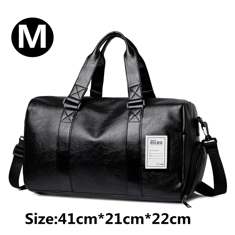 Leather Gym Bag for Men - Sports, Training, Fitness, Yoga, and Travel Shoulder Luggage
