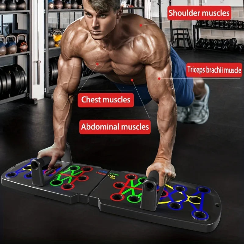 Multifunctional Folding Push-Up Board for Home and Gym Workouts - Enhance Chest Strength and Overall Fitness
