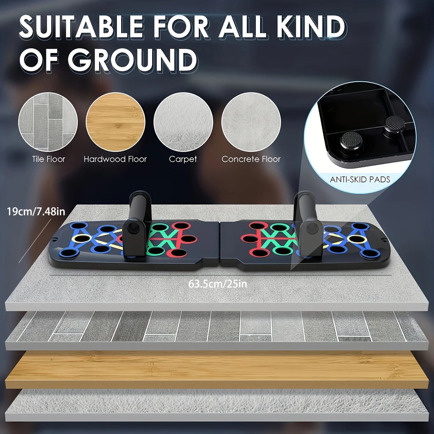 Multifunctional Folding Push-Up Board for Home and Gym Workouts - Enhance Chest Strength and Overall Fitness