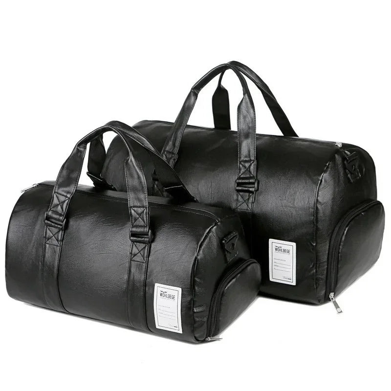 Leather Gym Bag for Men - Sports, Training, Fitness, Yoga, and Travel Shoulder Luggage