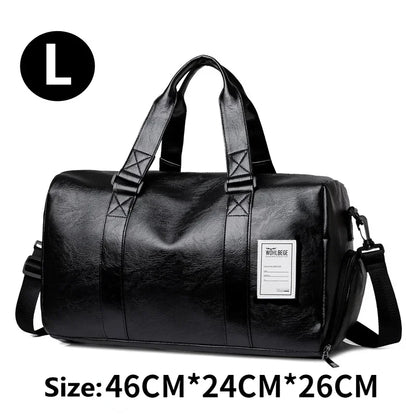 Leather Gym Bag for Men - Sports, Training, Fitness, Yoga, and Travel Shoulder Luggage