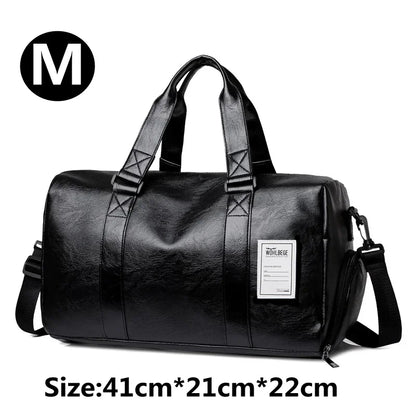 Leather Gym Bag for Men - Sports, Training, Fitness, Yoga, and Travel Shoulder Luggage
